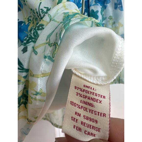 Reba Blues Travelers, Blue, Green, and Yellow, Rustic Boho Ruffle Sleeves Blouse - Picture 6 of 9